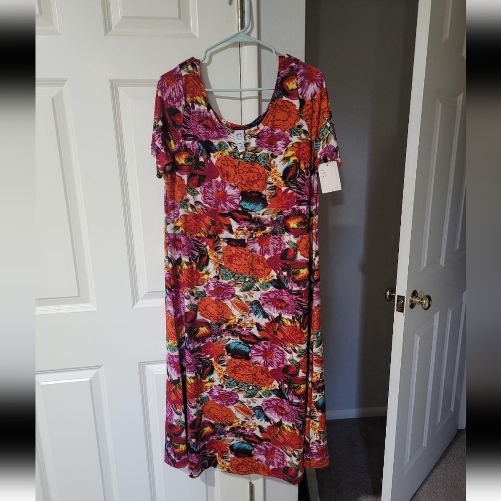 Altar Houseline Megumi Dress in Fall Floral Midi Sleeve xxl xl - Picture 2 of 7